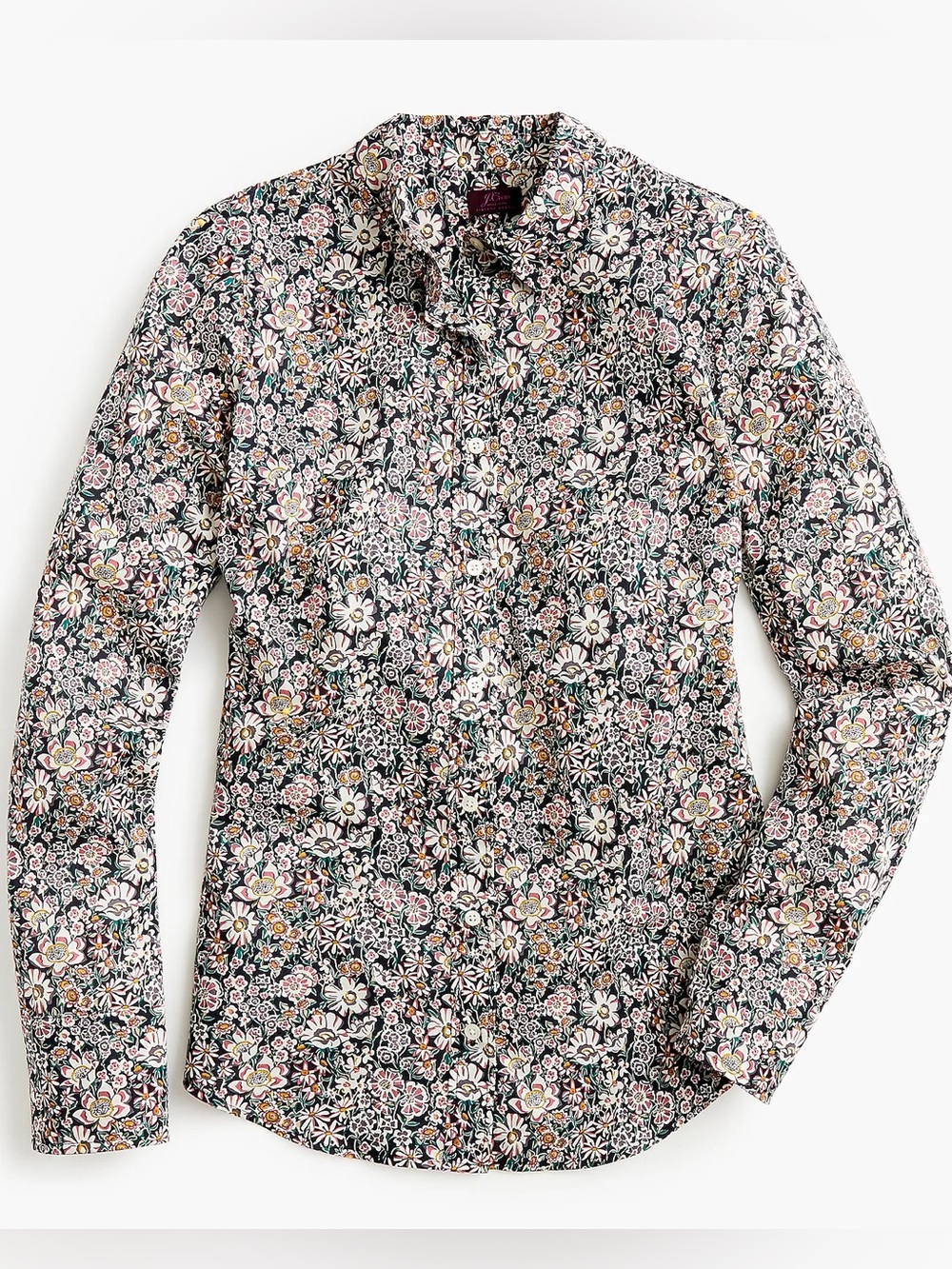 J. Crew Liberty fabric floral slim fit perfect cotton button down shirt size 00